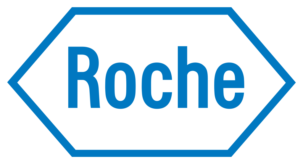 Roche logo in blue and clear background