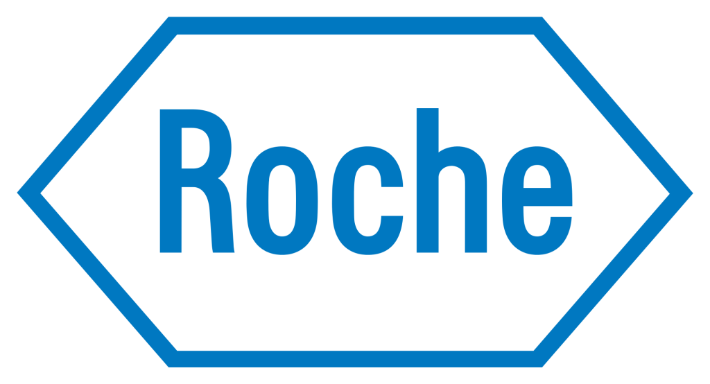 Roche logo in blue and clear background