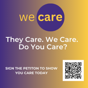 WE care tile with QR Code